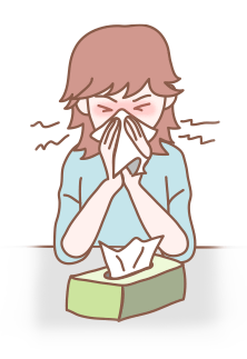 アレルギー性鼻炎の女性